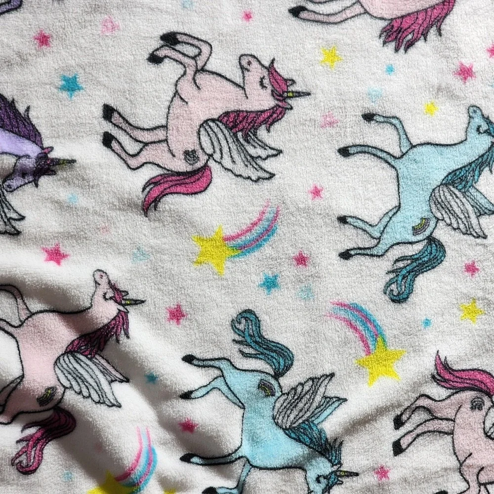 RT Designers Collection Unicorn Rainbow Stars Multicolor Throw Blanket 50